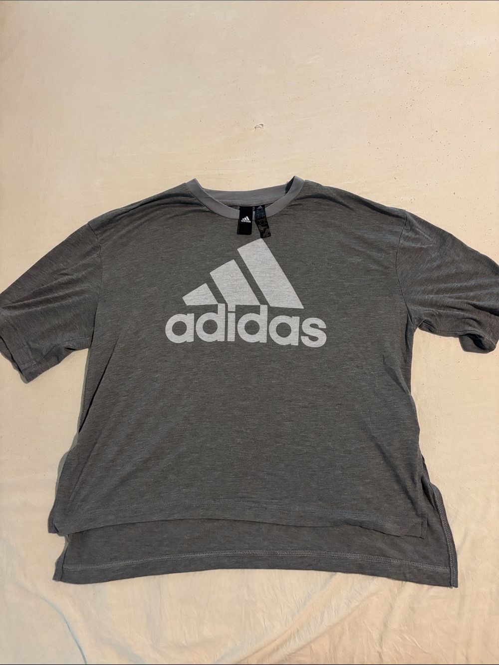 adidas Gray Logo Crop Tee